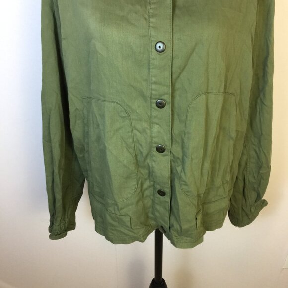 New! Supplies by Union Bay Larisa Jacket L Womans Greek Olive Snap Buttons - Picture 5 of 16